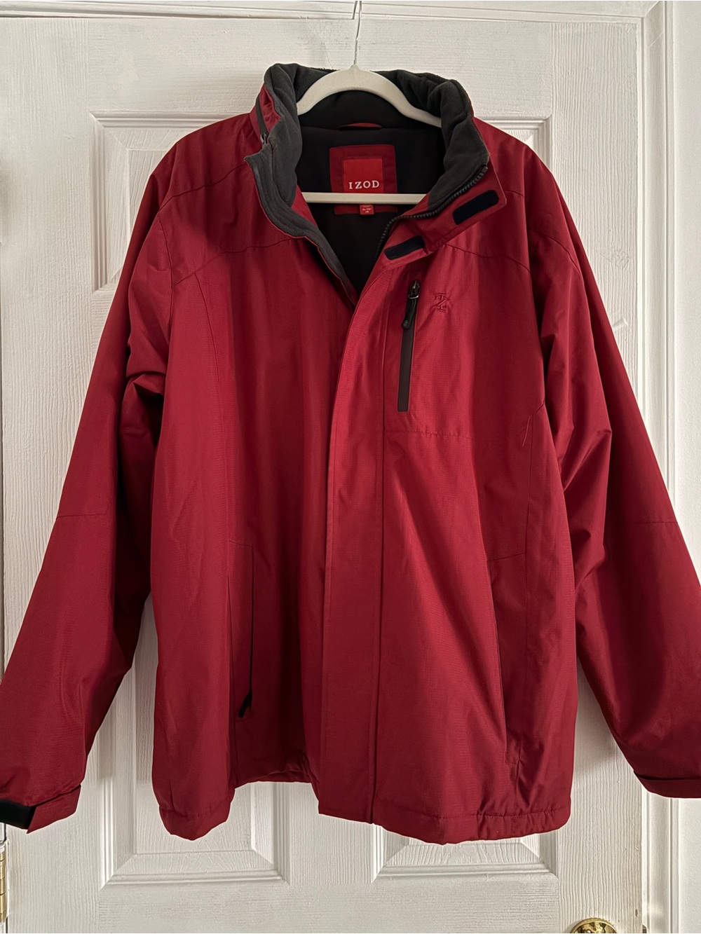 Izod Red Men’s Lightweight Jacket with Dark Gray Trim